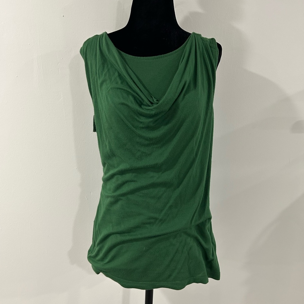 Banana Republic Forest Green Drape Neck Tank Top
